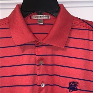 Peter Millar Golf Polo (Coral and Purple)
